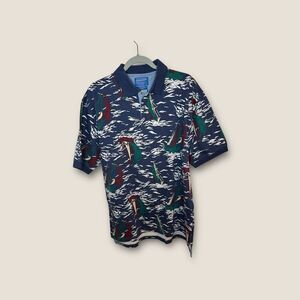 Pendleton Polo Men’s Button Front Shirt Blue Sailboat Preppy Size Large